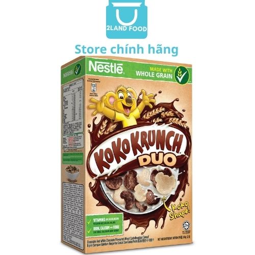 Ngũ cốc ăn sáng Nestlé - Koko Krunch Duo - Hộp 330g (kết hợp vị socola trắng &amp; socola đen)