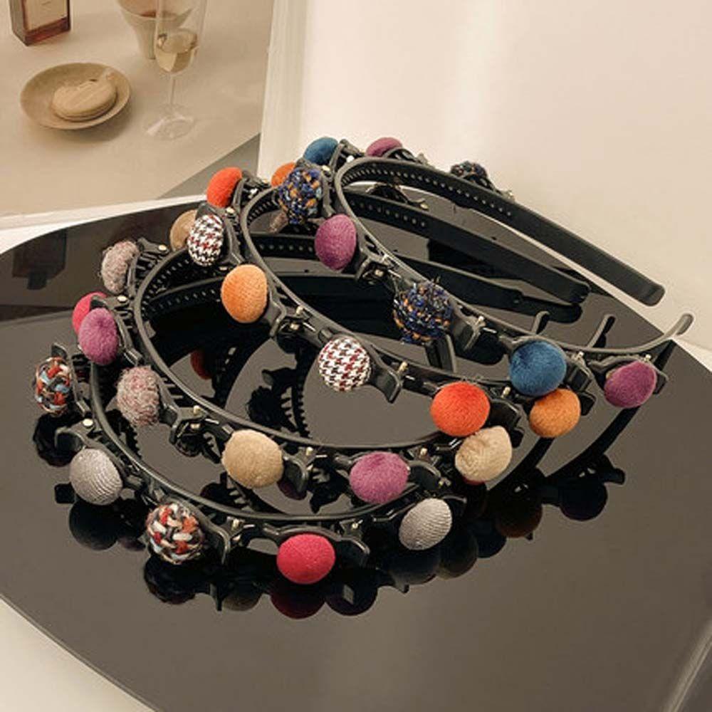 ANEMONE Băng Đô Cài Tóc Vải Nhung Gắn Quả Bông Xinh Xắn Cho Nữ