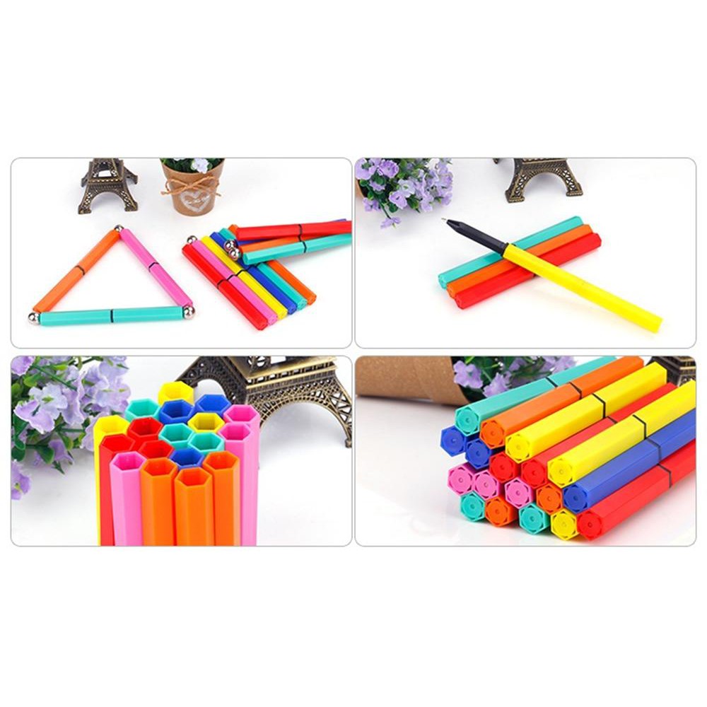 Bộ xếp hình nam châm Bút mực kim Bucky - Đầy đủ 12 bút + 6 bi