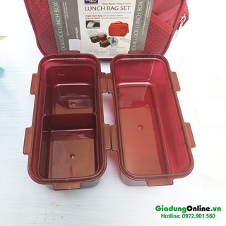 [Lock&Lock]  Bộ hộp cơm HPL762DR túi đỏ