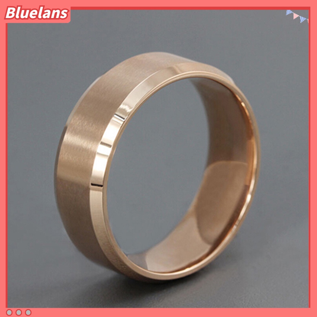 Nhẫn titan mạ vàng 18k đơn giản cá tính 8mm dành cho nam và nữ
