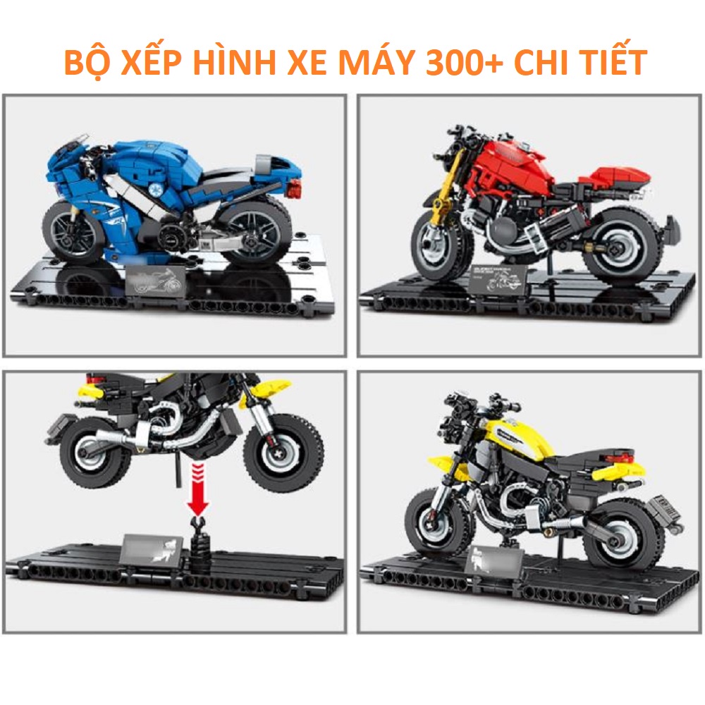 ĐỒ CHƠI BỘ XẾP HÌNH Mô Hinh XE MÁY PHÂN KHỐI LỚN DUCATI