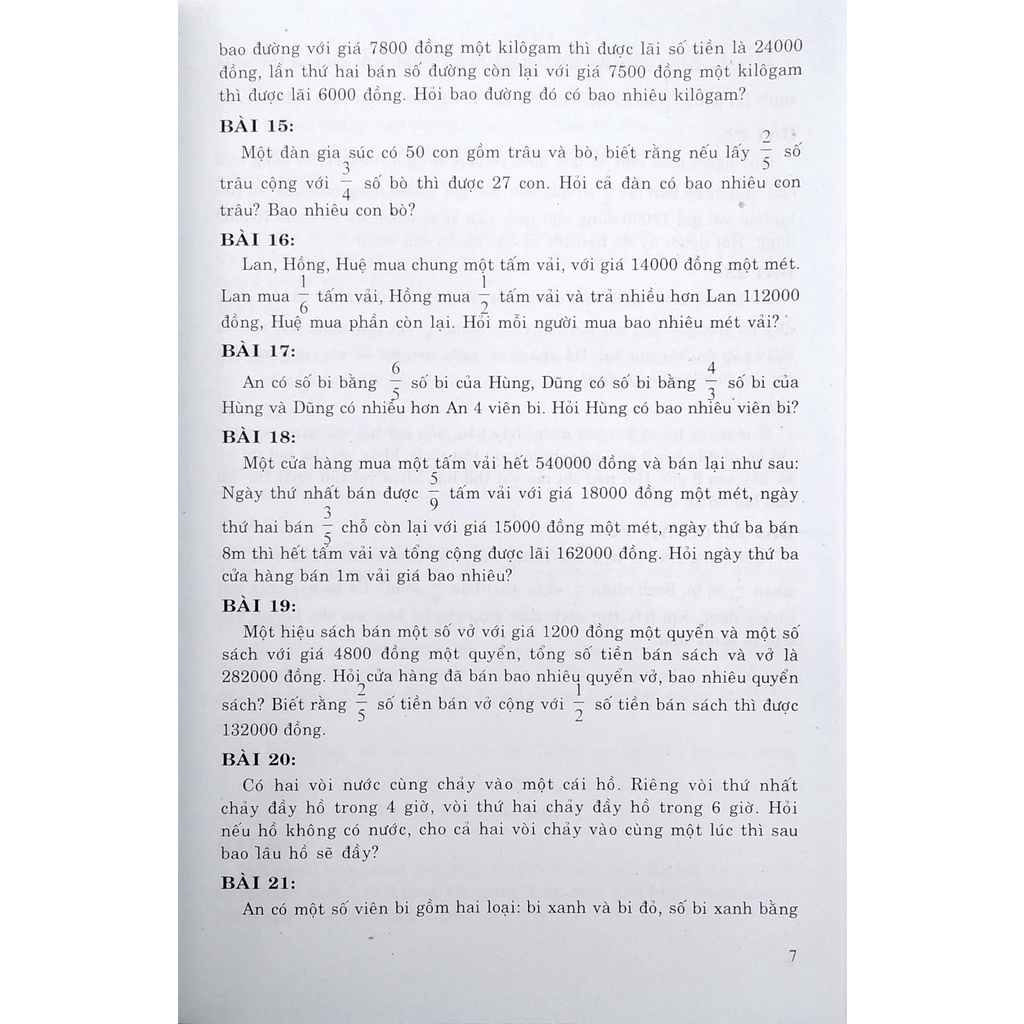 Sách Tuyển Chọn Các Bài Toán Đố 5 Nâng Cao