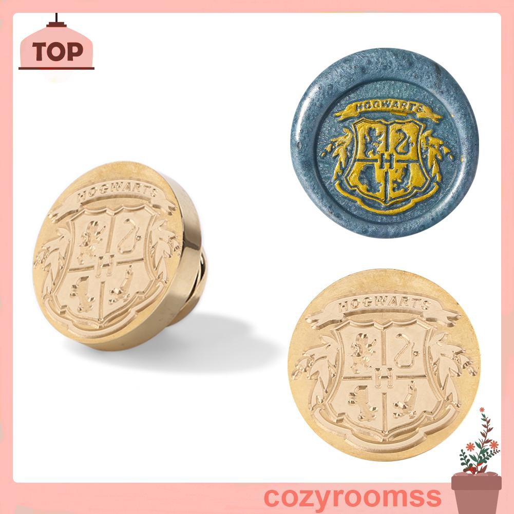 Đầu con dấu đóng sáp hình tròn bằng đồng trang trí thiệp mời/phong bì phong cách retro cổ điển không có tay cầm