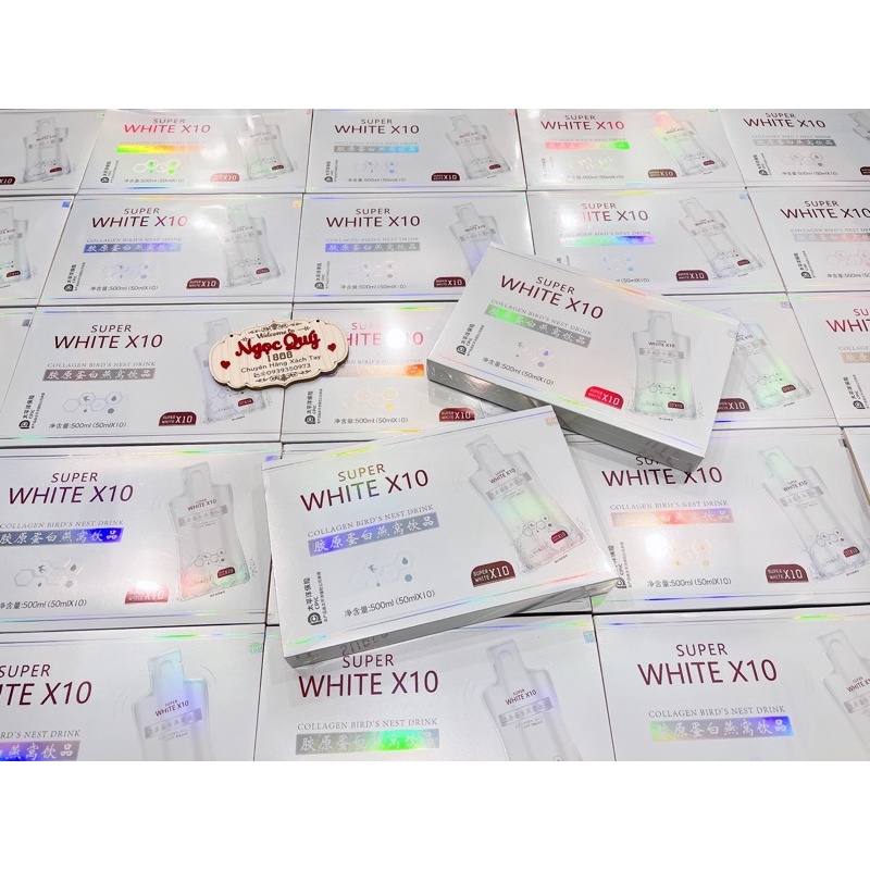 COLLAGEN x1O TRẮNG[Sẵn] DA (TRẮNG SÁNG TỨC THÌ X10) Hộp 10 gói( 𝗦𝗨𝗣𝗘𝗥 𝗪𝗛𝗜𝗧𝗘 𝗫𝟭𝟬 )
