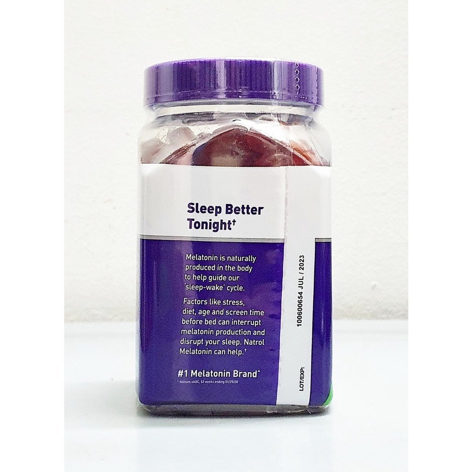 date 4/24 - Kẹo dẻo ngủ ngon Natrol Melatonin 5mg Gummies 180 viên hãng natrol của Mỹ ( vị dâu)