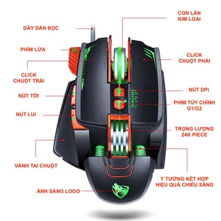 [HCM]Chuột Gaming có dây T-WOLF V9 Led