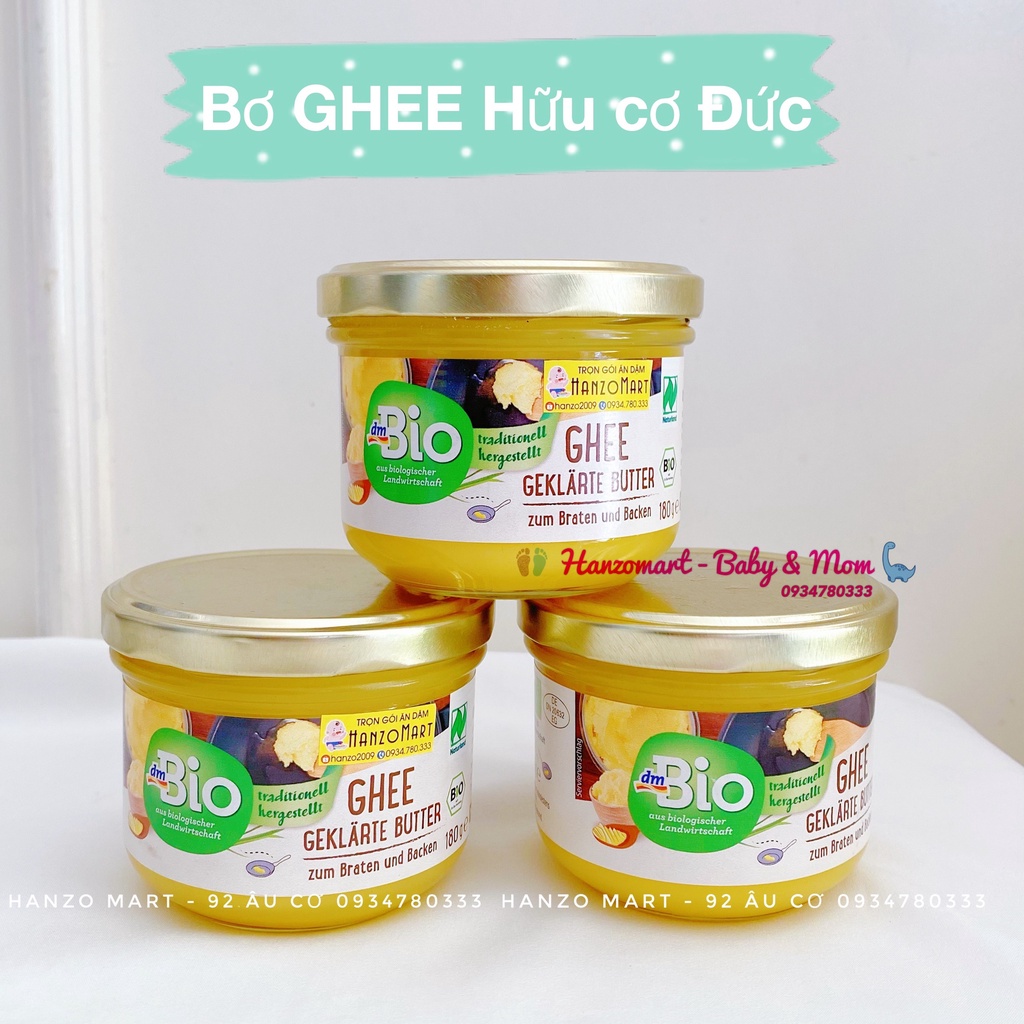 Bơ Ghee hữu cơ cho bé ăn dặm DM Ener Bio 180g nội địa Đức