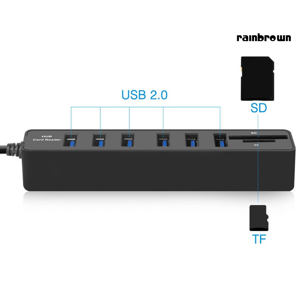Đầu Đọc Thẻ Nhớ 6 Cổng Usb 2.0