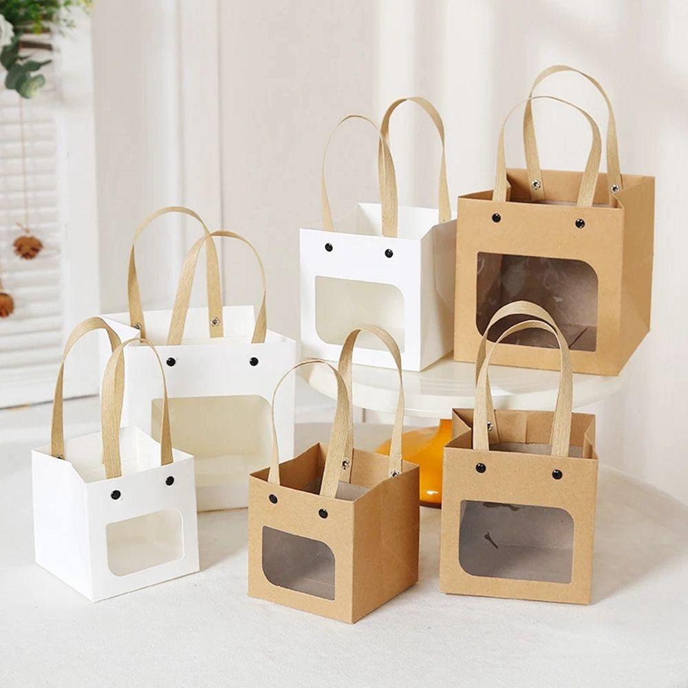 Hộp Giấy Kraft PVC Đựng Bánh Kẹo / Quà Sinh Nhật / Tiệc Cưới