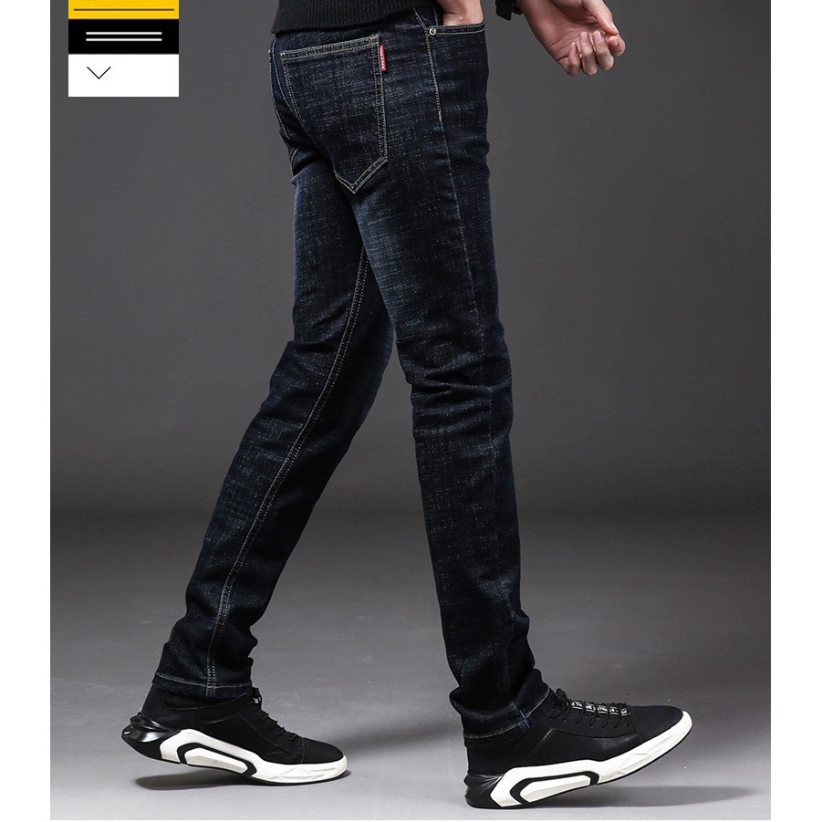 Quần Jeans Nam Trơn Ooki Quần Bò Nam Dáng Ôm Chuẩn Form Chất Vải Co Giãn