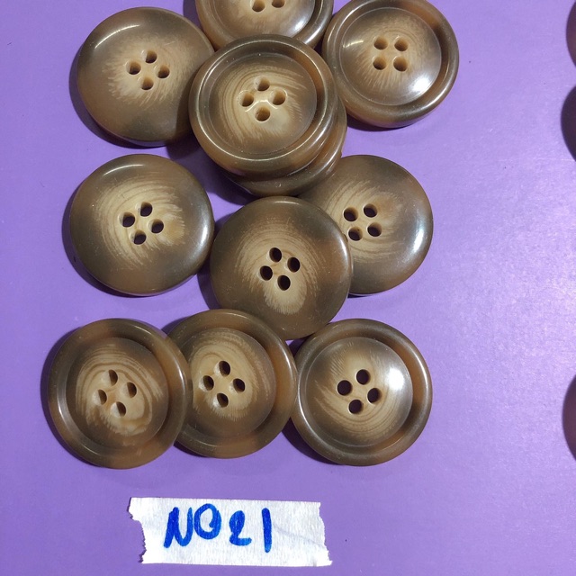 Combo 5 cúc áo,nút áo,khuy áo nâu loang màu N020-N023