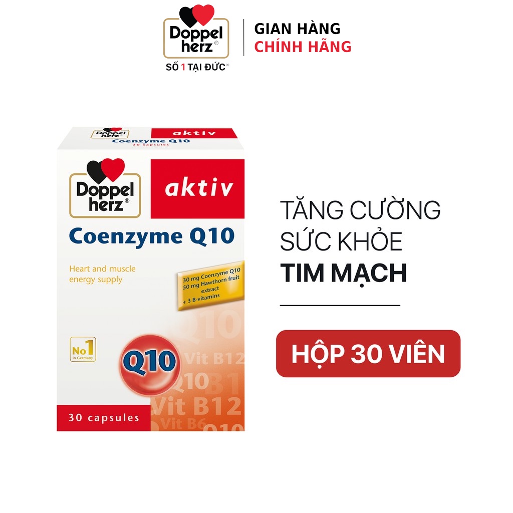 Bộ đôi điều hòa huyết áp, tăng cường sức khỏe nam giới Doppelherz Coenzyme Q10 + Active Men Plus (2 hộp, 30 viên/hộp)