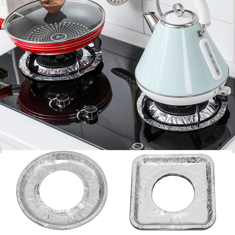 Set 10 Miếng Lót Bếp Ga Làm Từ Foil Nhôm Có Thể Tái Sử Dụng | BigBuy360 - bigbuy360.vn