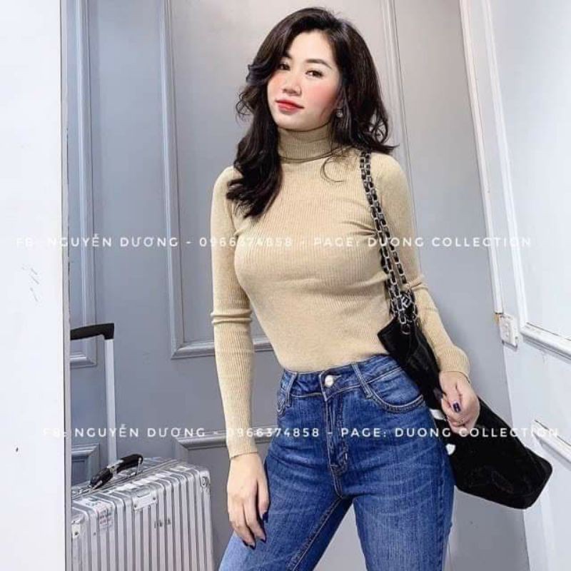 Áo len tăm cổ lọ