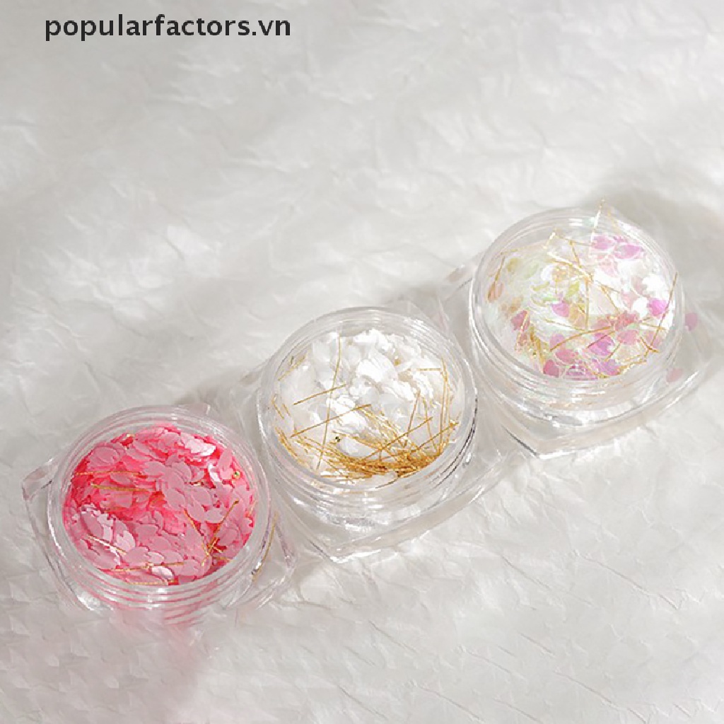 Hạt Kim Sa Hình Cánh Hoa Anh Đào Đính Móng Nghệ Thuật 1Jar