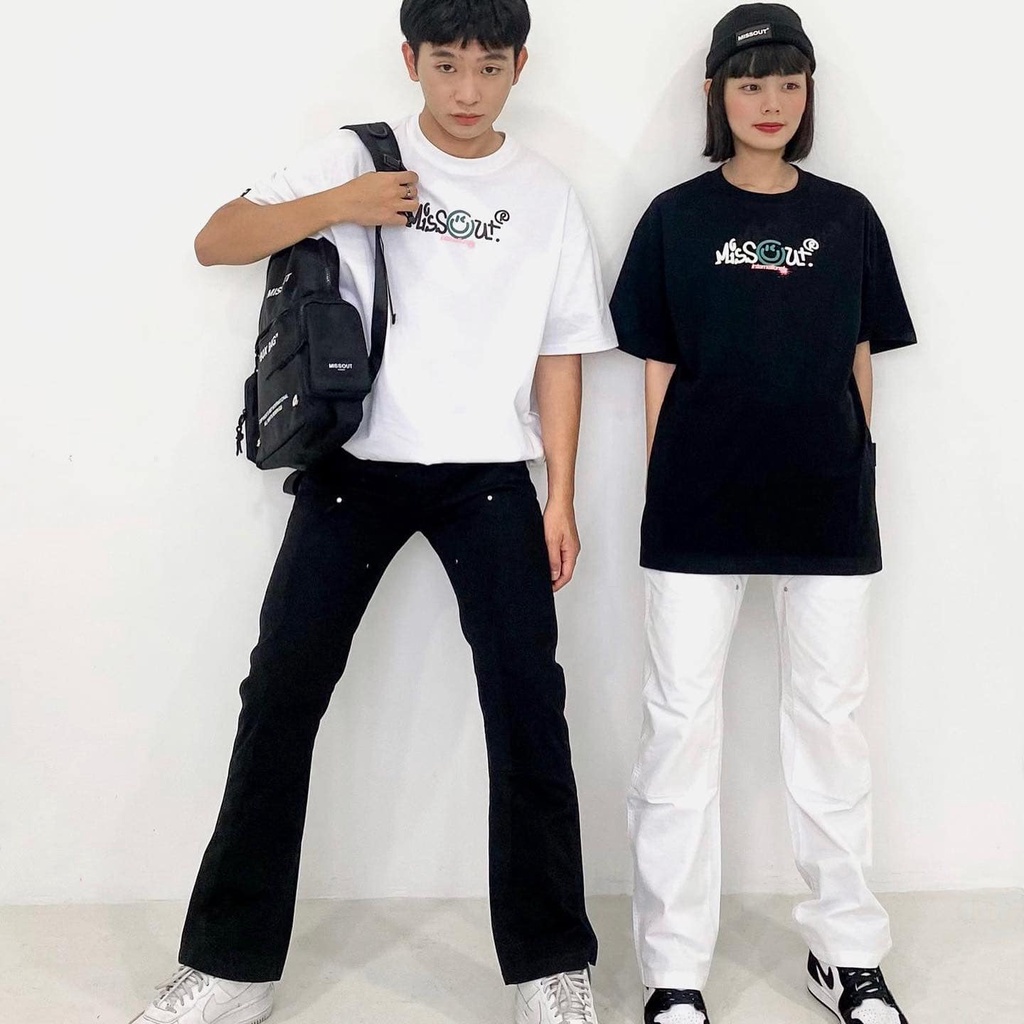 Áo thun missout smiley tee áo thun tay lỡ miss out smiley dành cho nam nữ