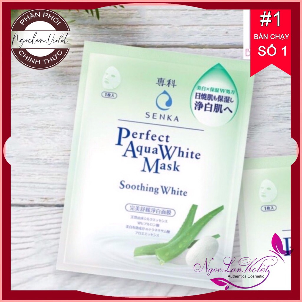 Mặt nạ dưỡng trắng dịu mát da Senka Perfect Aqua Soothing White Mask 25ml