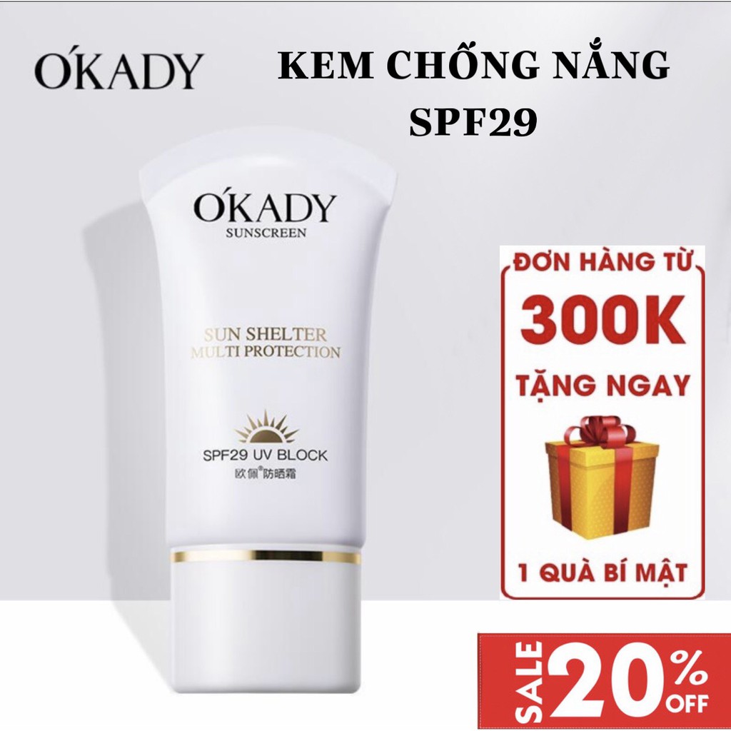 Kem chống nắng chống thấm nước dưỡng da dưỡng trắng mịn O'KADY Sunscreen | BigBuy360 - bigbuy360.vn
