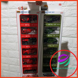 Mô Hình Đồ Chơi Ô Tô Quân Sự Bộ 6 Chiếc Cho Bé