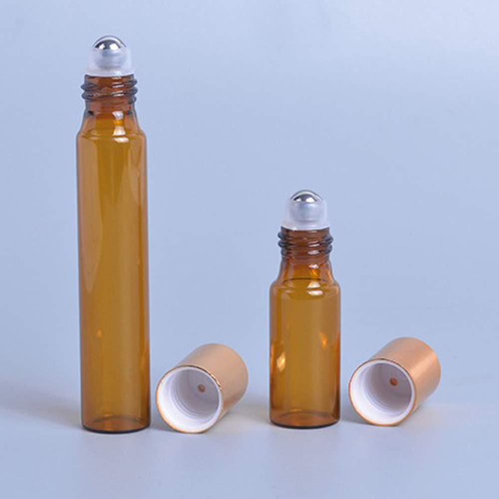 (Hàng Mới Về) Set 10 Lọ Thủy Tinh Rỗng Chiết Mỹ Phẩm 5 / 10ml Có Con Lăn Tiện Dụng