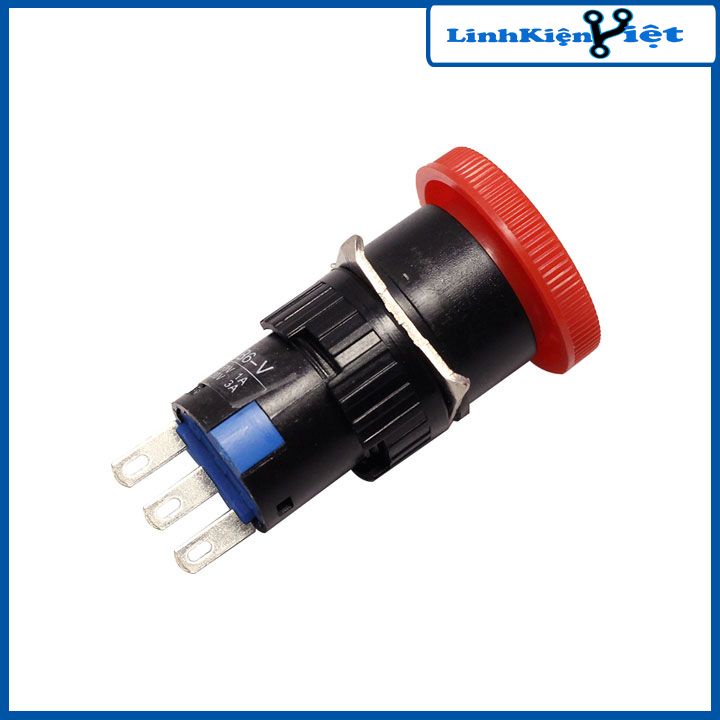 Nút Dừng Khẩn Cấp 16mm LAY16-11ZS 250V 1A 3 Chân 2 Thường Mở 2 Thường Đóng