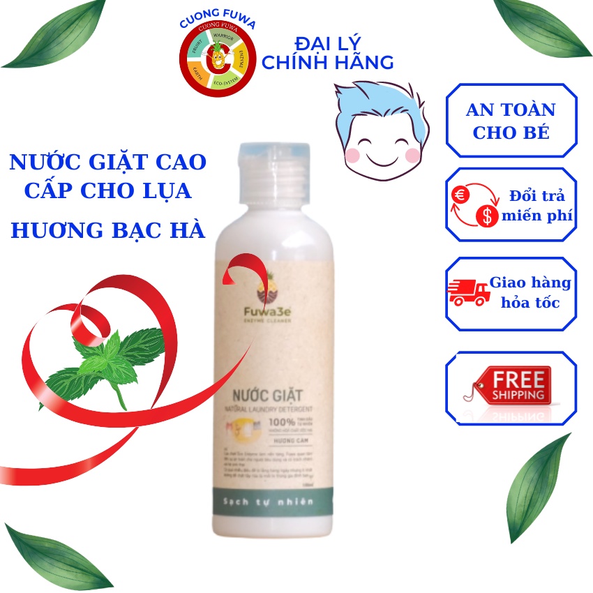 [Mã IC0215 giảm 20K] Nước Giặt Hữu Cơ Hương Bạc Hà Fuwa3e  Cao Cấp 100ml Giặt Lụa ,An Toàn Cho Bé, CUONG FUWA SHOP