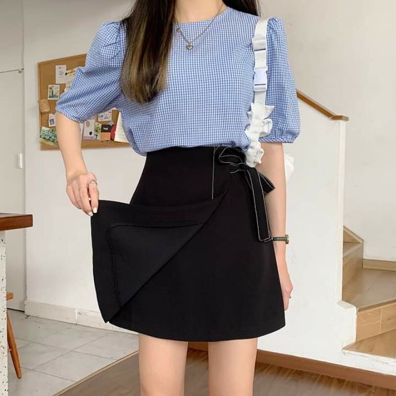Chân váy chữ A chỉ nổi có nơ buộc ngắn nữ lưng cao Hura Cv25 | BigBuy360 - bigbuy360.vn
