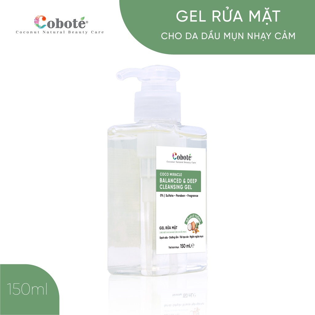 Sữa Rửa mặt cho da dầu mụn nhạy cảm Coboté 150ml