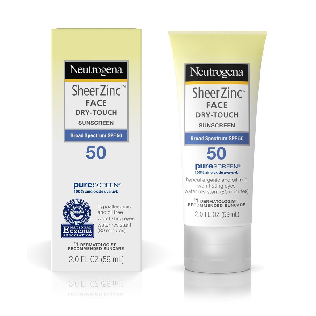 Kem Chống Nắng Neutrogena Sheer Zinc Face SPF50 (59ml) - Authentic USA