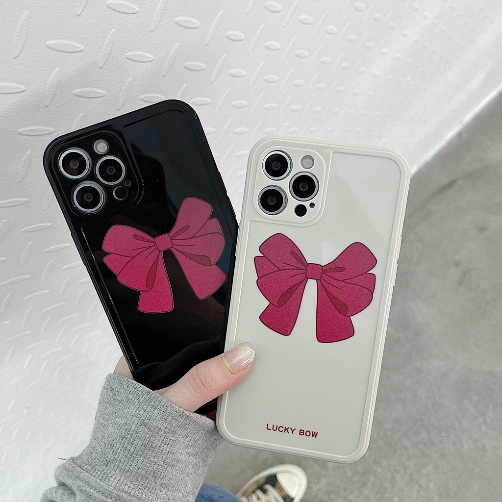 Ốp lưng iphone viền nổi bóng nơ đỏ 6/6plus/6s/6splus/7/7plus/8/8plus/x/xr/xs/11/12/13/pro/max/plus/promax-BVC164