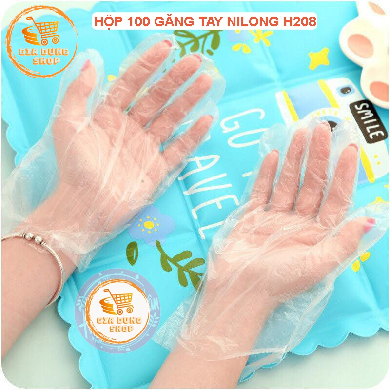 Găng Tay Nấu Ăn Hộp 100 Cái Bao Tay Dùng 1 Lần H208 Siêu Dai Siêu Tiện Dụng