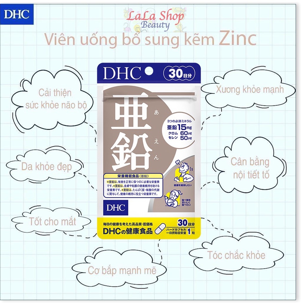 [Mã giảm giá shop] Viên uống Bổ sung Kẽm DHC Zinc Nhật Bản