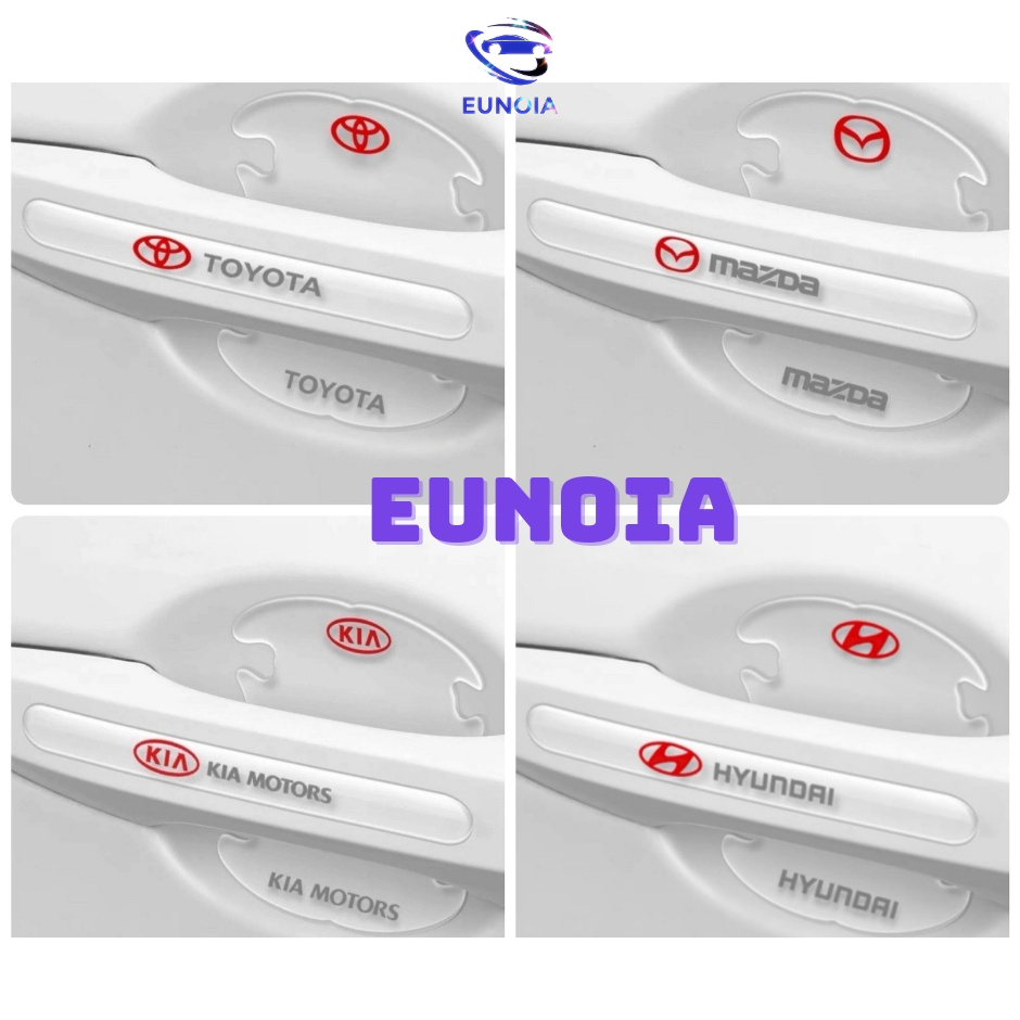 Bộ 10 Miếng Dán Silicon Chống Xước Hõm Cửa, Tay Nắm Cửa , Gương Ô Tô Xe Hơi Có Logo Hãng Xe-Phụ Kiện Đồ Chơi Ô Tô EUNOIA
