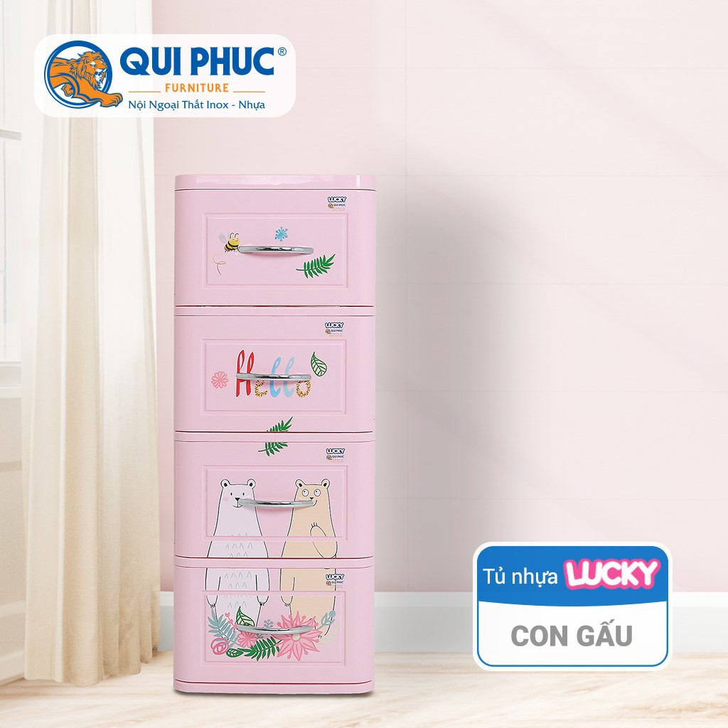 Tủ nhựa LucKy Quy Phúc + 4 tầng: 38 x 41 x 100 cm Cm- BẢO HÀNH 10 NĂM | BigBuy360 - bigbuy360.vn