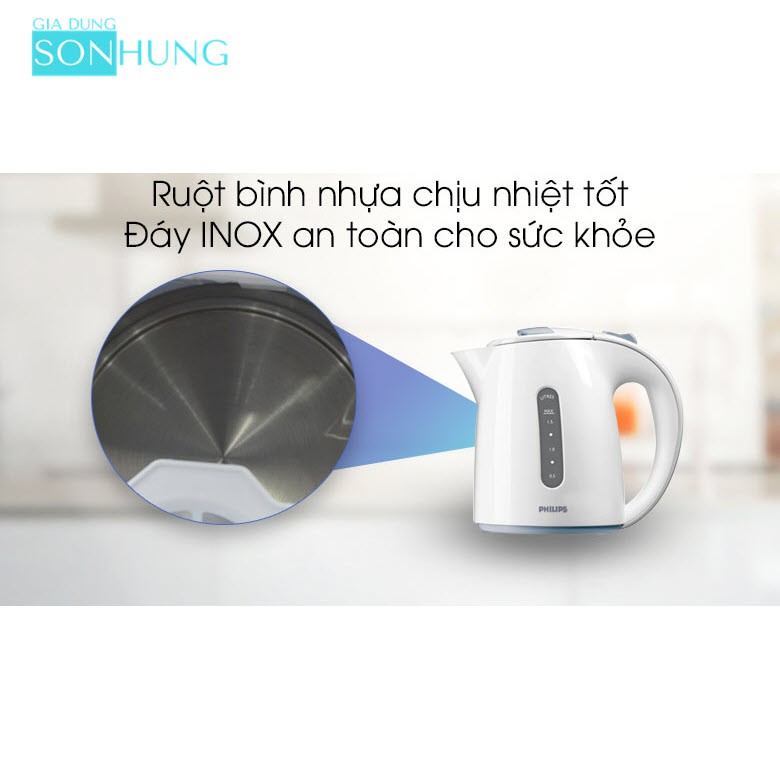 ẤM SIÊU TỐC PHILIPS HD4646 DUNG TÍCH 1.5 LÍT CÔNG SUẤT 2400W NHẬP KHẨU CHÂU ÂU[BẢO HÀNH CHÍNH HÃNG 1 NĂM]