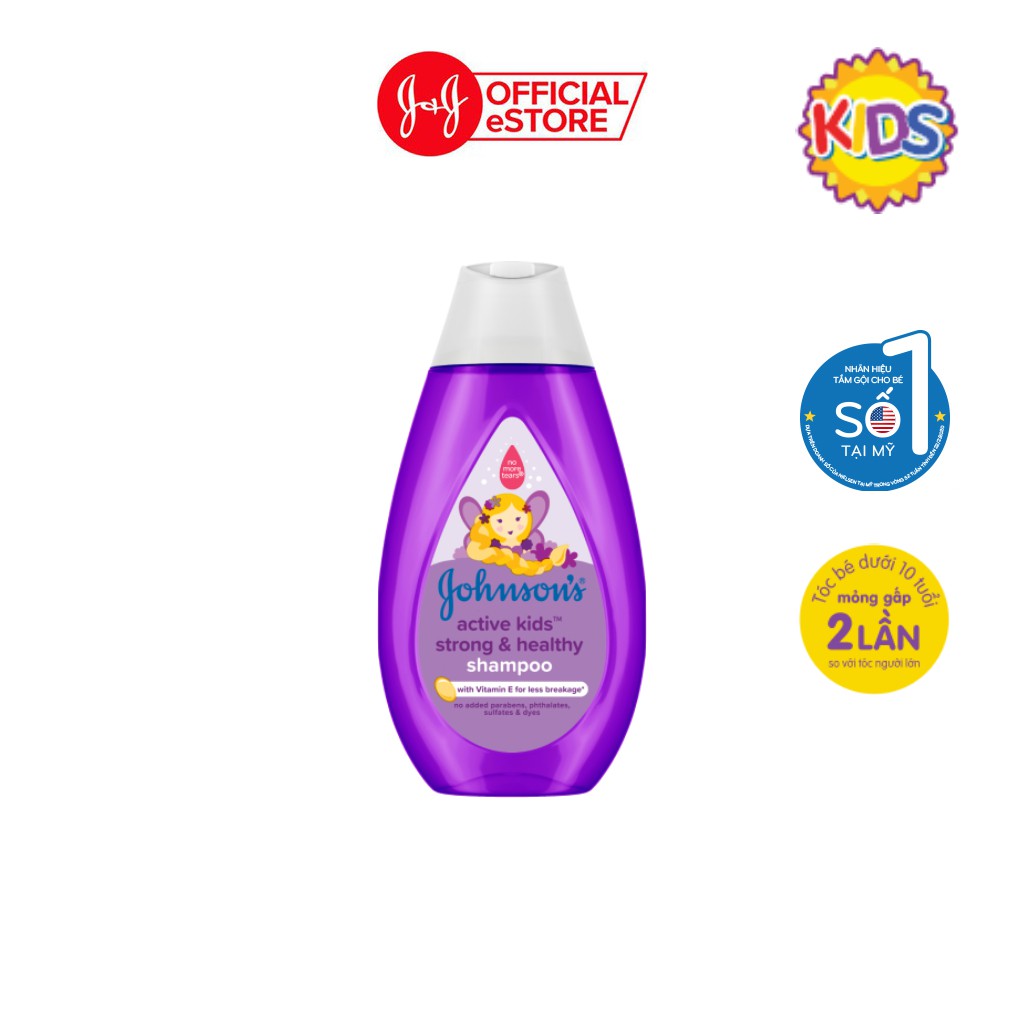 Dầu Gội Giúp Tóc Chắc Khỏe Cho Bé Gái Johnsons Active Kids Strong Healthy Shampoo 200ml