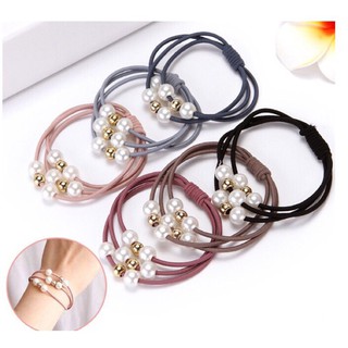 Cột tóc 3 lớp đính hạt xinh xắn