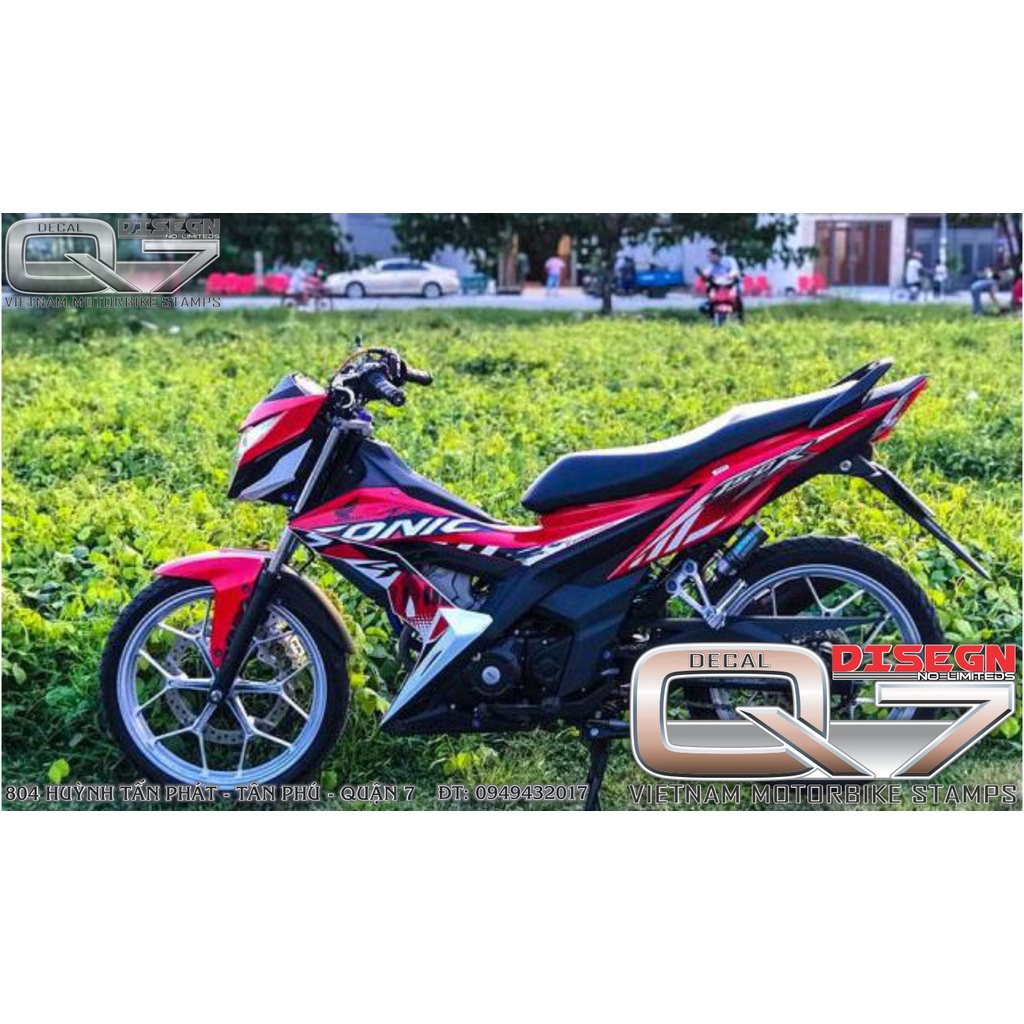 Tem rời sonic 150 trắng đỏ - decalq7