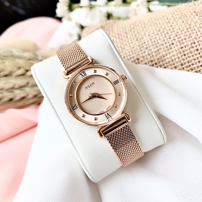 Combo đồng hồ nữ julius hàn quốc JA-728D và lắc tay julius ( Vàng đồng ) | BigBuy360 - bigbuy360.vn