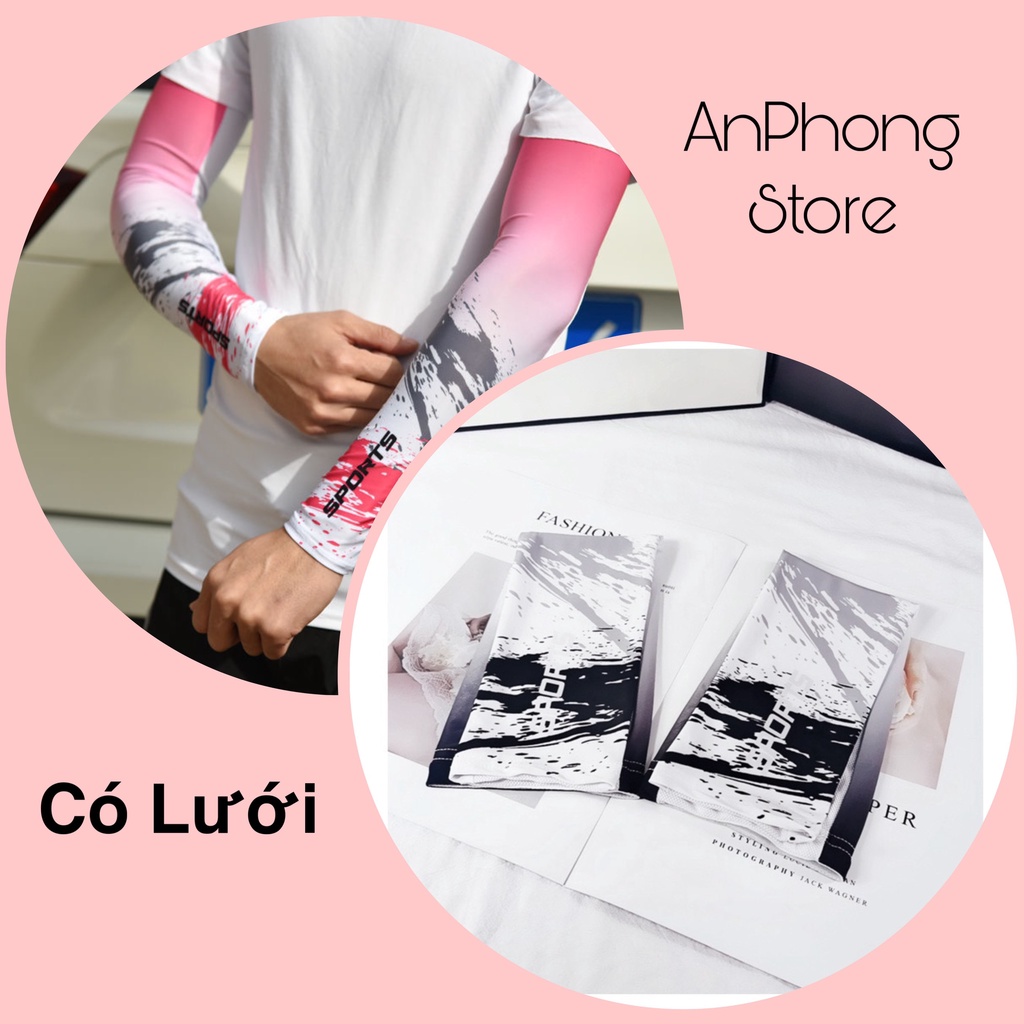 GĂNG TAY ỐNG TAY ĐI NẮNG THỂ THAO SPORTS CHỐNG TIA UV MẶT LƯỚi VẢI THUN LẠNH CAO CẤP MÃ 02.
