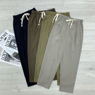 Quần baggy vải xuông nhẹ cạp chun rút dây