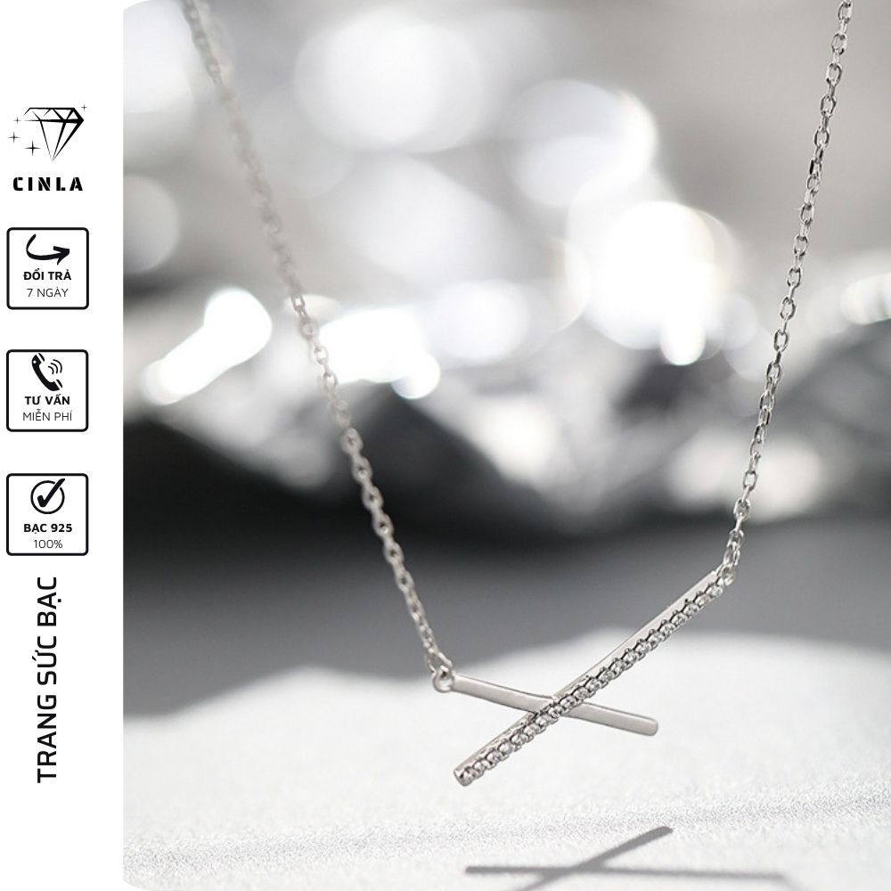 Dây chuyền nữ mạ bạc 925 chính hãng cao cấp thanh mảnh sang trọng trang sức CINLA DC004