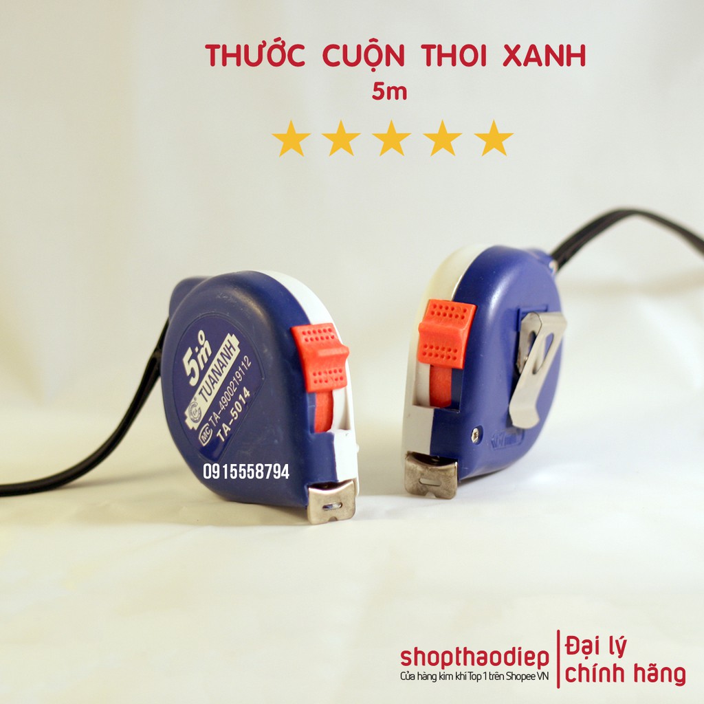 [GIÁ HỦY DIỆT] Thước Dây 5m Tuấn Anh Giá Rẻ, Thước Cuộn 5m Thoi Xanh