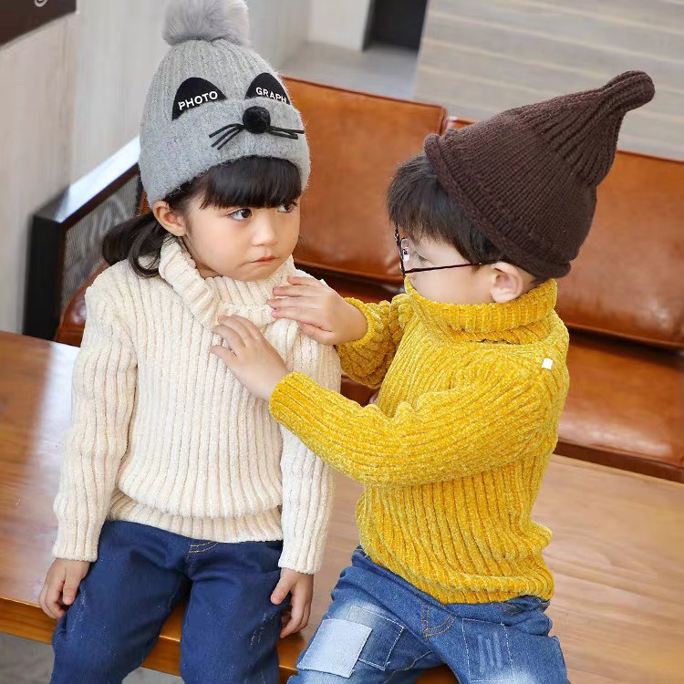 (16-35KG)ÁO LEN NHUNG TUYẾT CỔ LỌ HÀNG QUẢNG CHÂU CHO BÉ