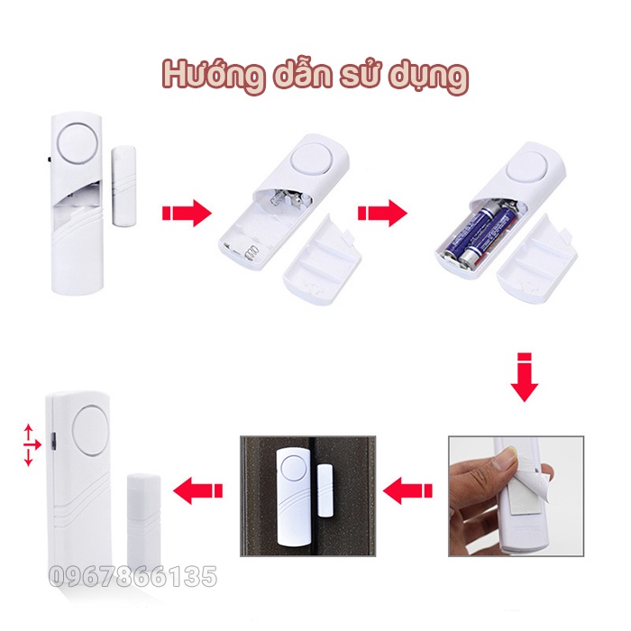 Chuông báo động chống trộm gắn cửa không dây/ Thiết bị báo động chống trộm