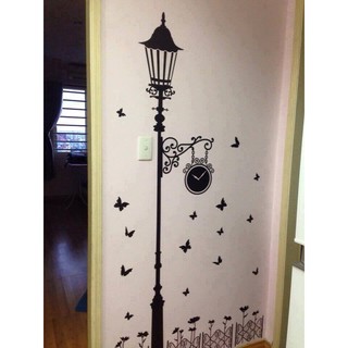 decal dán tường cột đèn