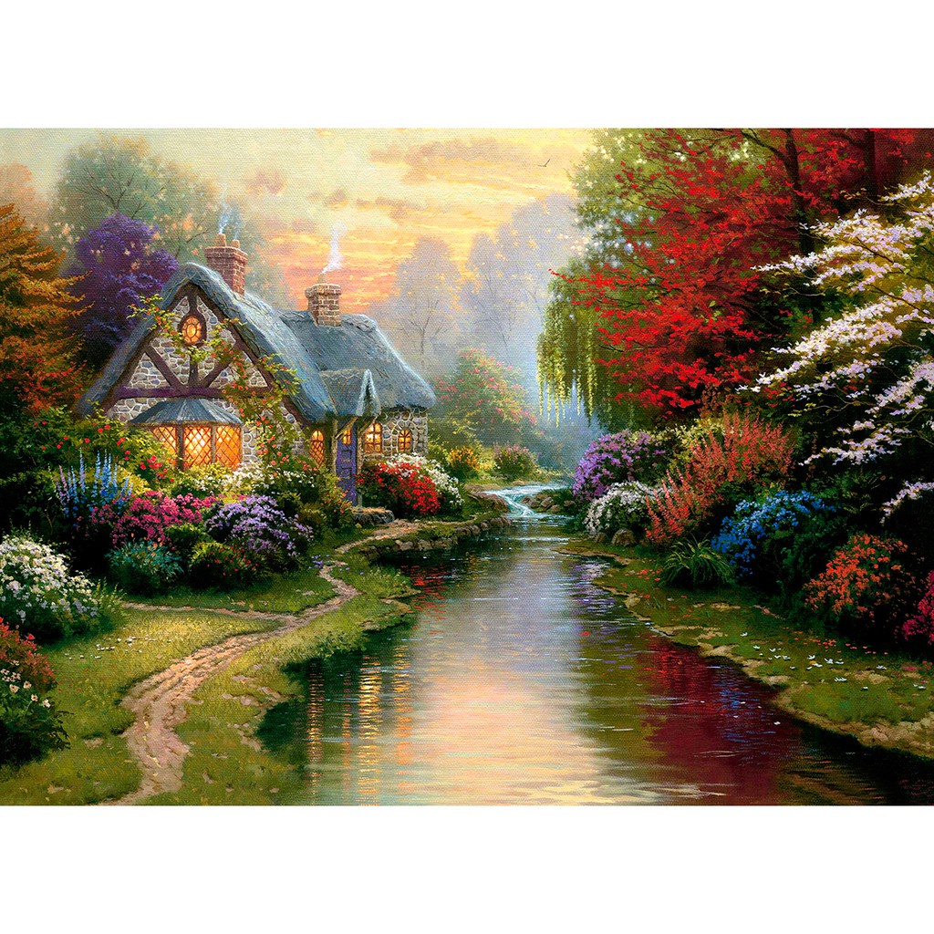 Tranh ghép hình Tini Puzzle 450 mảnh bằng giấy A Quiet Evening - có nhận in theo yêu cầu tranh xếp hình 36x50
