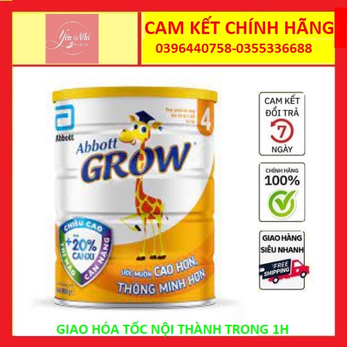 Sữa bột Abbott Grow 4 lon 900g  dành cho trẻ trên 2 tuổi date 2023