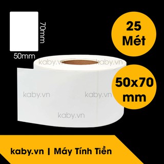 Giấy In Tem 50x70 mm Nhãn Mã Vạch Nhiệt 5x7 cm (Tem Đứng) (Cuộn 25m)